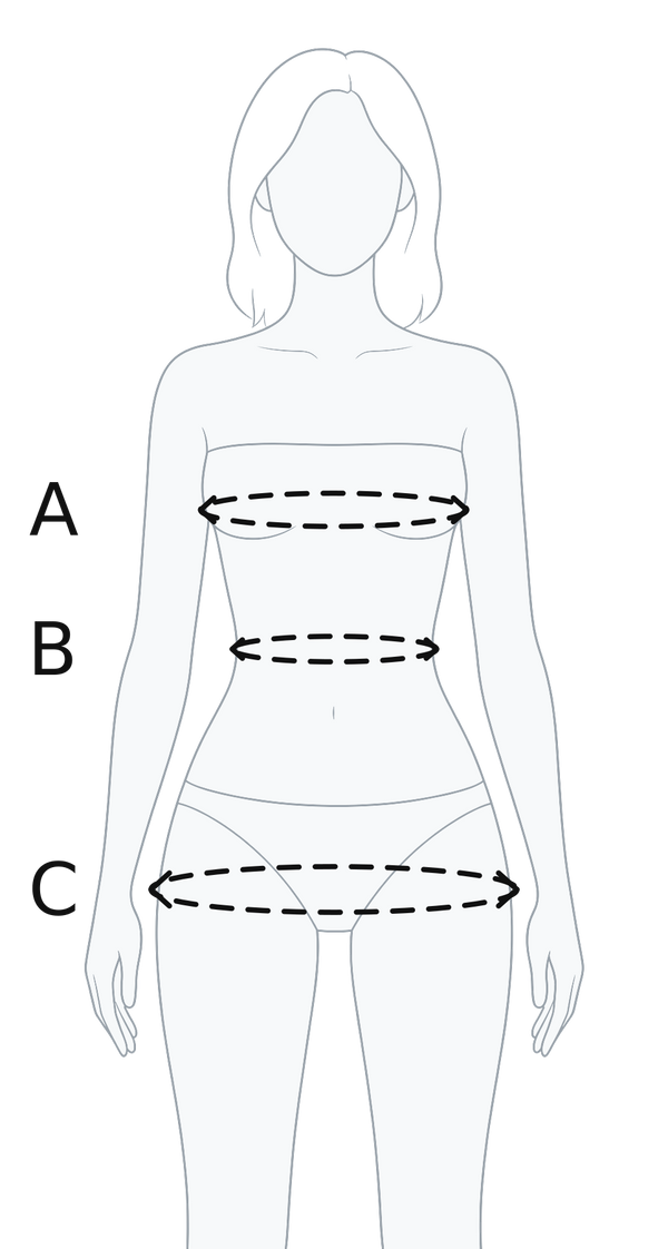 Women's size guide measurement diagram