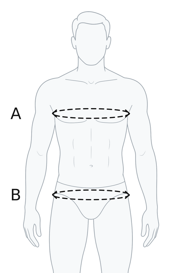 Men's size guide measurement diagram